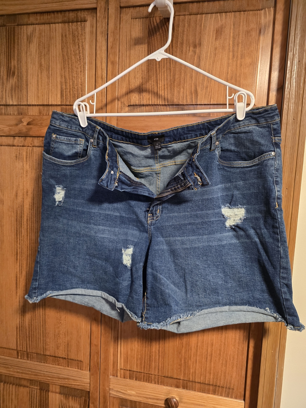 ellos Blue Distressed Denim Jean Shorts